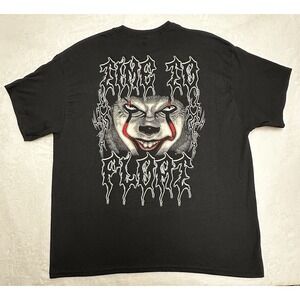 IT Pennywise Scary Clown Time To Float Graphic Mens Black XL Short Sleeve Shirt